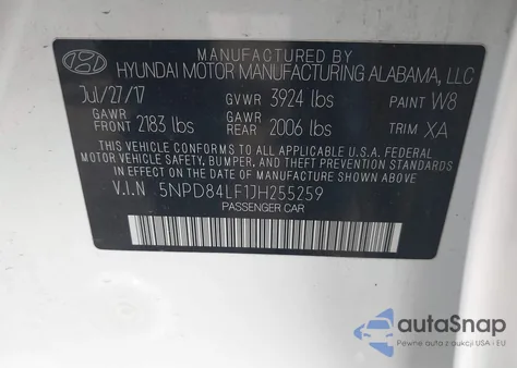 2018 Hyundai Elantra Sel from USA, damaged, VIN 5NPD84LF1JH255259